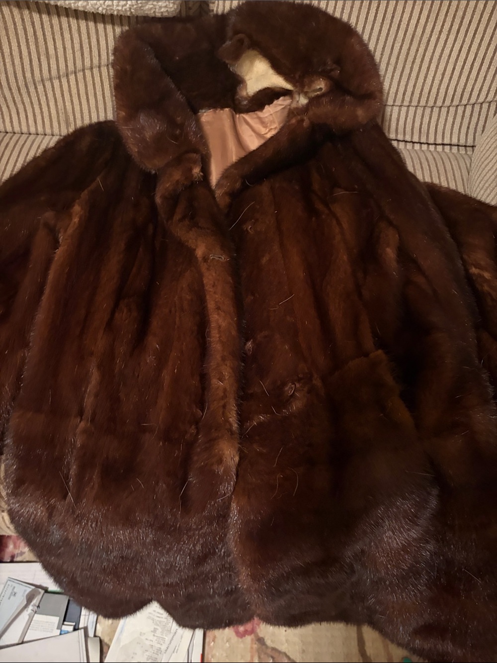 Women's Brown Mink Fur Coat - Luxurious Outerwear